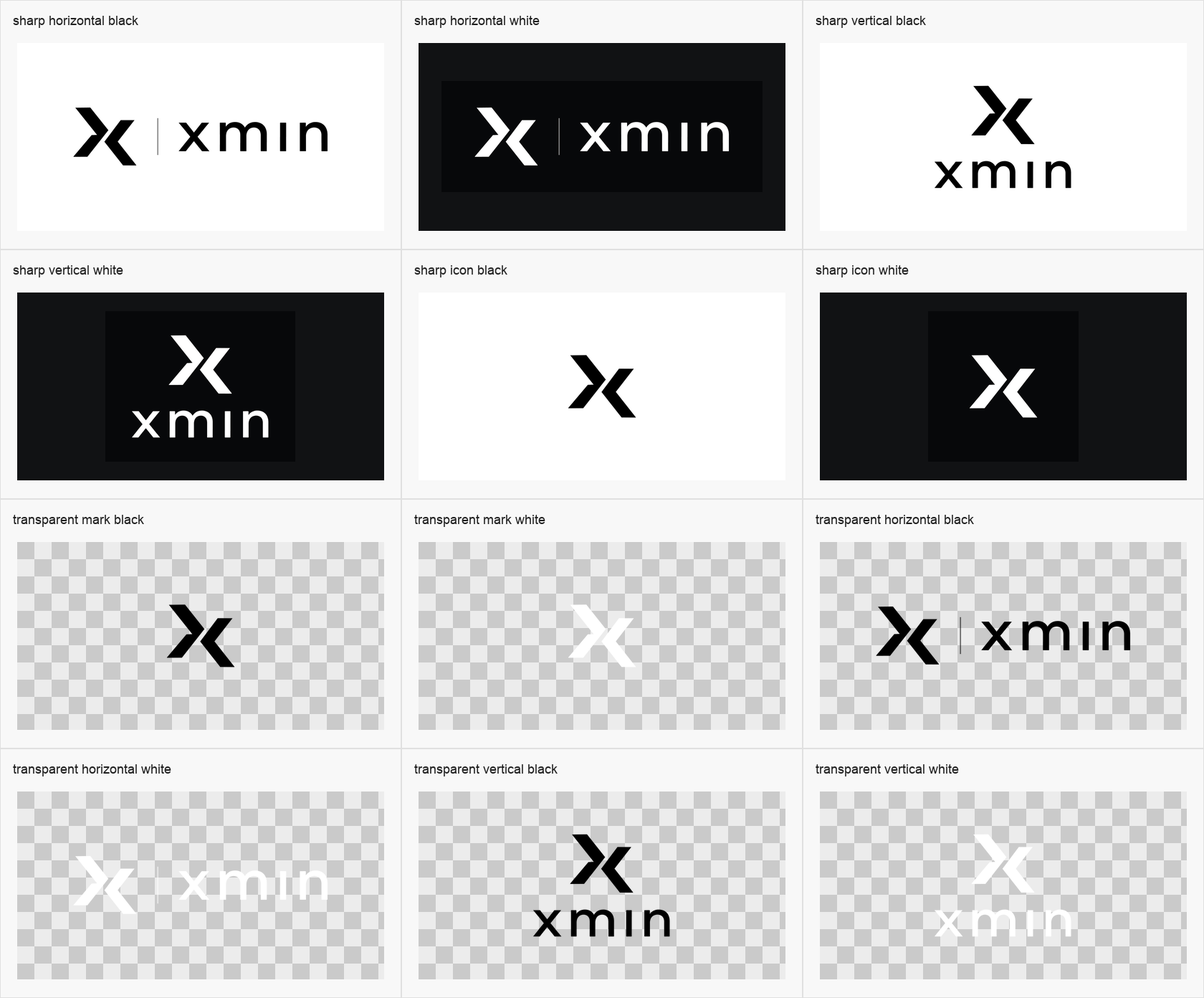 xmin logo variant preview sheet